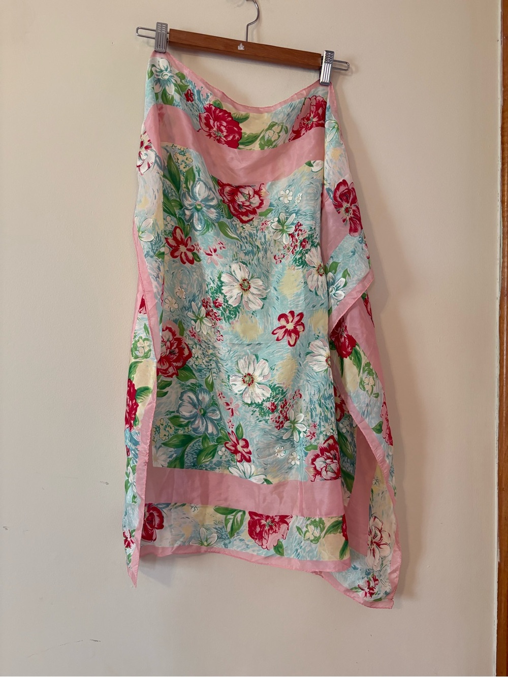Vintage colourful 100% Silk scarf made in Japan